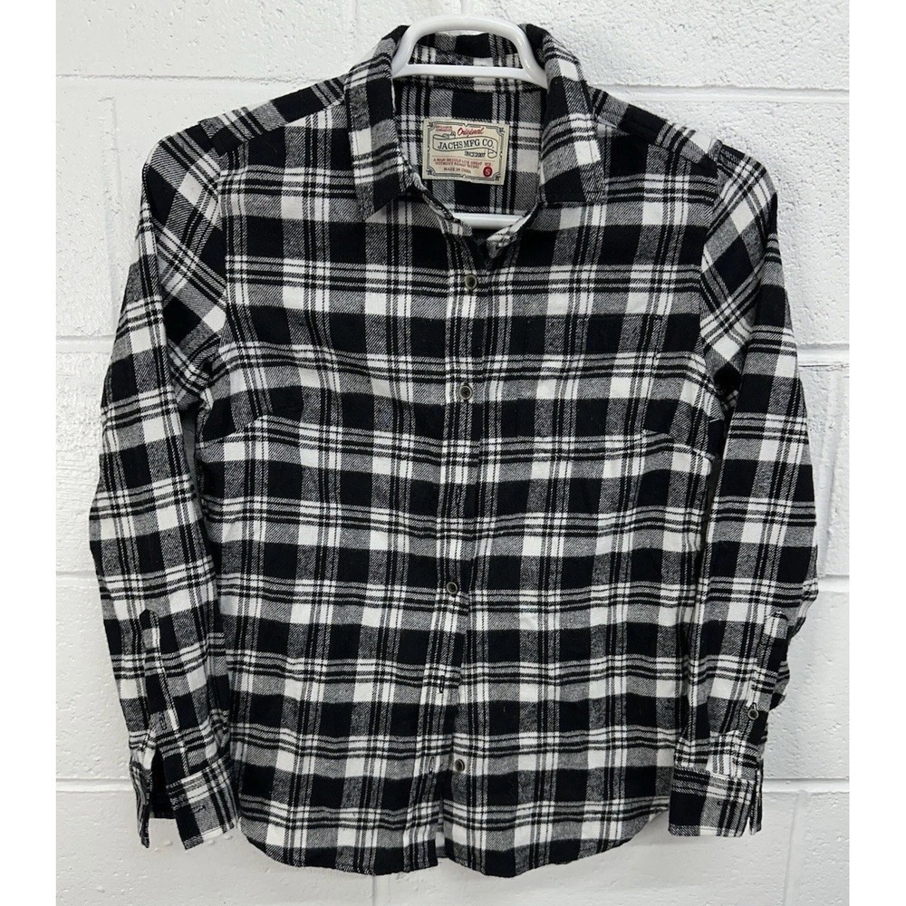 NWT JACHS Black White Plaid Button Front Shirt / Men's‎ Size Small